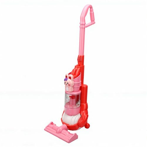 Qudinip Aspirapolvere Elettrico Giocattolo per Bambini con Effetti Sonori e Design Realistico per la Ricreazione dei Bambini - Plastica - 1 unità (Coniglia)