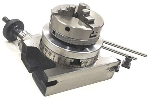80 mm Drehtisch & 65 mm 3 Backen selbstzentrierendes Bohrfutter + Stahlrückplatte + 3 x M6 T-Muttern Schrauben - Metallbearbeitung, Engineering Indexing Fräs-Set