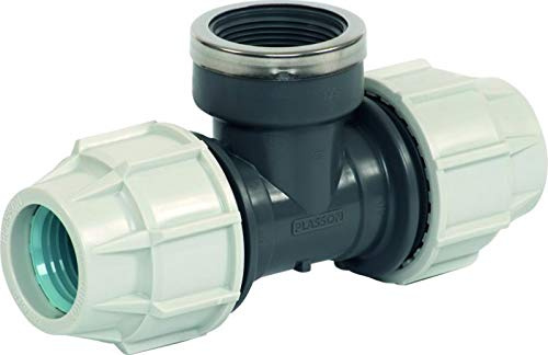 Plasson Klemmfitting Serie 18 - PE Rohr T-Stück mit IG (25 x 1/2 IG x 25 mm)