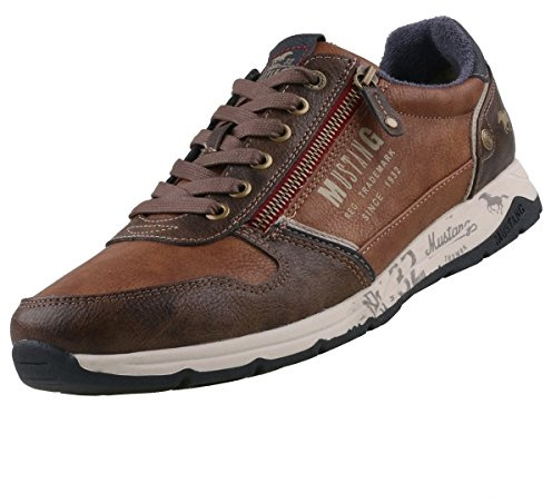 MUSTANG Herren Sneaker Schnürschuhe Halbschuhe 4106-306, Größe:46 EU, Farbe:Braun