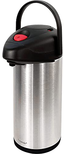 Stainless Steel AIR Pot Flask Tea Coffee Pump Action Vacuum (5 LTR Airpot Flask)