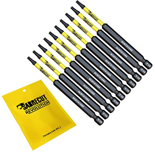 SabreCut 10pcs SCTX1589_10 89mm T15 TX15 Embouts vissage choc Robuste | Pointes forgées et acier de torsion traité thermiquement améliorent résistance aux chocs et durabilité