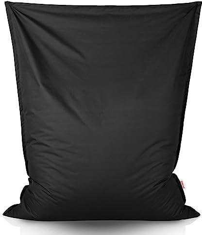 Italpouf Sitzsack XXL Riesensitzsack, Sitzkissen, Indoor & Outdoor, Sitzsack Sessel für Erwachsene, EPS Perlen Füllung, Abnehmbarer Bezug, Waschmaschinenreinigung, Wasserdicht, Schwarz