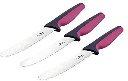 Jata Hogar AC38 - Juego de 3 cuchillos de cocina. Set de cuchillos: mesa, tomatero y panero. Hoja de acero inoxidable.