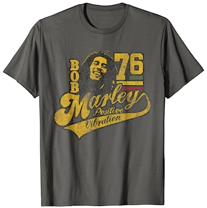 Bob Marley Official Positive Vibrations '76 Football T-Shirt