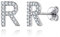ChicSilver Silber Damen Initiale Anfangsbuchstabe R Ohrstecker mit Zirkonia Mädchen Partner Ohrschmuck