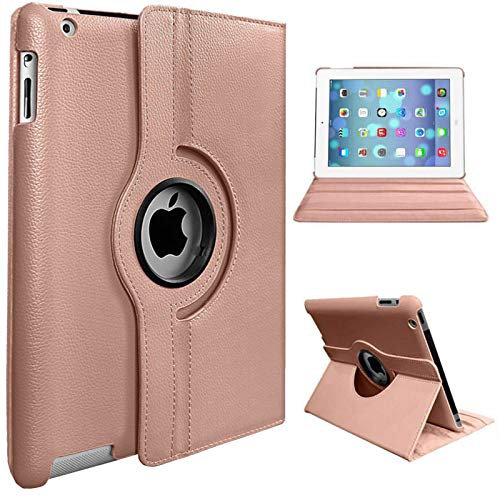 PROTech - Custodia protettiva per Apple iPad Air (1a generazione) 2013 A1474 A1475 A1476 con supporto girevole a 360 gradi (oro rosa)