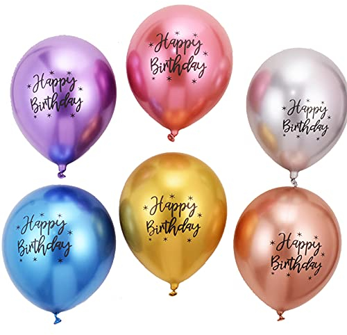 Happy Birthday Bunt Metallic Luftballons,40PCS kunterbunte Luftballons Metallic Deko zum Geburtstag Party Kindergeburtstag Happy Birthday Dekoration (MIX-40PCS)
