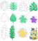 Juego de Moldes Galletas 7pcs, Cortador de Galletas de Hojas Tropicales, Juego de Cortadores de Fondant de Cortador de Galletas de Hojas Tropicales y Flores, Decoración de Pasteles