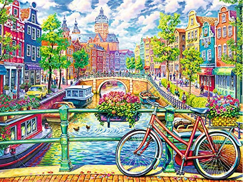 YJPZZG 4000 Stück Jigsaw Fahrrad UnmöGliche RäTsel, Bunte RäTsel, Geschicklichkeitsspiele FüR Die Ganze Familie Fertige Größe 141×87cm