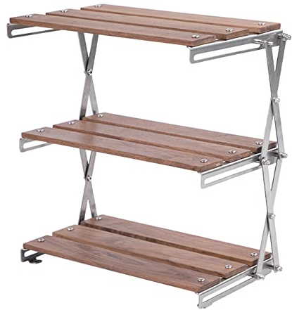 XVBVS Klappbarer Campingtisch für Den AußEnbereich, Leichtes Mini-Picknickregal, Tragbarer Zusammenklappbarer Edelstahl-Campingtisch für Grillen, Angeln, Picknick, Camping