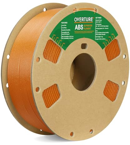 OVERTURE Filament ABS 1.75mm, 1kg Spule (2.2lbs), Maßgenauigkeit +/- 0.03 mm, für 3D-Drucker(Diamant Orange)