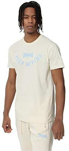Lonsdale Herren T-Shirt Normale Passform ROSEMARKIE Beige/Blue L 117381