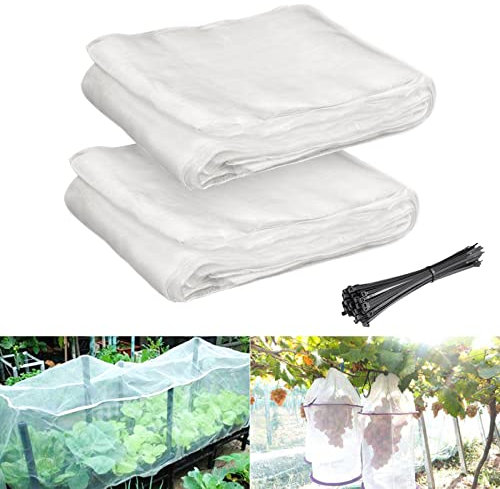 Episkey 2 Filets Anti Insecte, 2.5 m x 5 m Filet de Protection Jardin, Filet Anti Insectes Potager, Filet Anti Oiseaux Moustique Pigeon, Maille pour la Protection Plantes, Fleurs, Légumes et Fruits