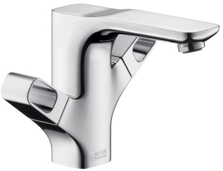 hansgrohe AXOR Urquiola 2-Griff-Waschtischarmatur 120 mit Zugstangen-Ablaufgarnitur, 11024990, Farbe: Polished Gold Optic