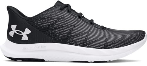 Under Armour UA Charged Speed Swift Zapatillas de deporte de hombre, zapatillas transpirables para correr, color negro/blanco/blanco