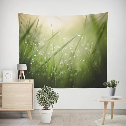 EHOMERY Dekotücher Wandbehang Wanddekor Bilder Gras Wandteppich Klein Waschbar Wandschmuck Deko Wohnzimmer Schlafzimmer Wandbehang Dekoration 300x250cm