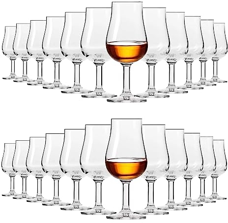 KIAPPO Whisky Verkostungsgläser 100 ml - 24 Stück Wiskeygläser Set - Gläser & Trinkgeschirr - Cocktailgläser - Schnapsgläser - Kristallgläser - Geschenke für Männer