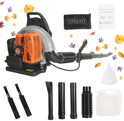 Shienfir 1 Set Laubbläser 2-Takt Motor Rucksack Schneefräse Mehrzweck 63 Kubikzentimeter Outdoor Hohe Intensität Schneefräse Orange