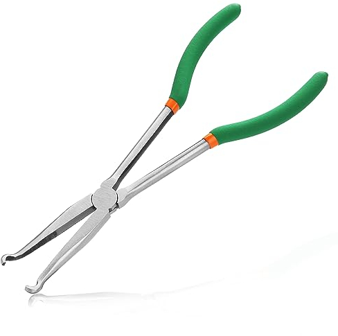 LEONTOOL 11-Inch Long Reach Spark Plug & Boot Removal Pliers, Serrated Jaws Hose Pliers for Car