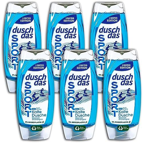 6er Pack Duschdas 3in1 Duschgel & Shampoo Sport Kalte Dusche 6 x 225 ml