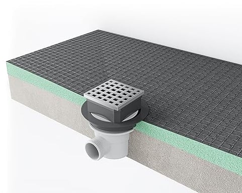 Piatto Doccia Pronto da Piastrellare in Estruso Rigida Polistirene Tagliabile Dimensione 80x140 cm spessore di 4 cm Sifone Piletta incluso
