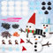 LOHAME 12 Stück Schneemann Modelliermasse Lufttrocknend Bastelset Kinder Weihnachten Basteln Set Schneemann DIY Modellierknete mit Knete Zubehör Knetwerkzeug Jungen Mädchen