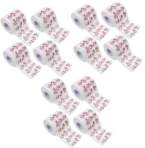 Mobestech 12 Rollen Weihnachts-toilettenpapier Weihnachtsmusterpapier Urlaub Toilettenpapier Küchenpapier Weihnachtsservietten Weihnachtsdruckpapier Gesichtsgewebe Weihnachten Druckerpapier
