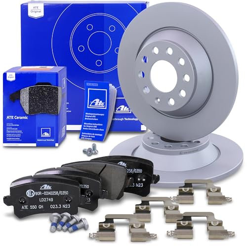 ATE Bremsenset Hinterachse inkl. Bremsscheiben hinten Ø 302 mm voll und Ceramic Bremsbeläge hinten Kompatibel mit AUDI A6 C6 (4F2), A6 C6 Avant (4F5)