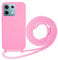 Beajew Funda para Xiaomi Poco M6 Pro 4G/Redmi Note 13 Pro 4G con Cuerda, Silicona Líquida Carcasa con Cordón Correa Colgante Ajustable Collar Correa Teléfono Case Cover, Rosa