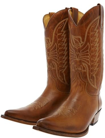 Sendra Boots Stivali da cowboy da uomo 2073 PICO in pelle stivali western marrone, Tang Usado Marron, 43 EU