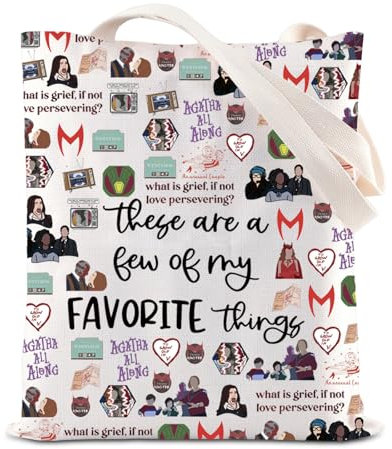 TSOTMO Scarlet Witch Inspired Shopping Bag Women Superhero Tote Bag Wanda Witch Mocie Merch Super Hero Couple Gift, WD, medium