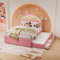 Dolamaní Polsterbett 140x200 mit Schubladen, Doppelbett Bettgestell mit Ausziehbares Rollbett, Cartoon Kinderbett mit Einhornform, mit Lattenrost (Ohne Matratze), PU, Rosa (Rosa, 140x200cm)