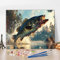 Kit de peinture par numéros - Big Mouth Basse - Jumping Fish - Kit de peinture par numéros - Kit de peinture acrylique par numéros - Pêche sur toile - Décoration murale - Cadeau - Décoration murale -