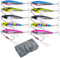 Goture 10 Stück Kunstköder Set, Angelköder Pilker Wobbler Fischlöffel Fischköder Forell für Salzwasser Süßwasserforellen Lachs, Forelle, Köder mit Drillingshaken 30g