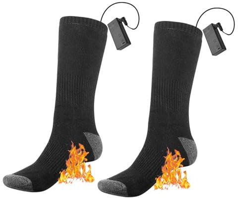 Calze Riscaldate a Batteria,Calzini Riscaldanti Elettrici,Calzini Riscaldati Uomo Donna,Calzini Riscaldati Lavabili,Scaldapiedi Elettrico,Calze Riscaldanti per Sciare Ciclismo Pesca Trekking Caccia