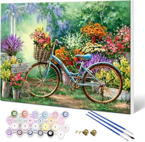 Peinture Numero Adulte Paysage Peinture Numéro Voiture Peinture par Numero Débutants, DIY Peinture Acrylique Peintures et 3 Pinceaux, Tableau Decoration Murale, HD Toile 4cm 90x120cm(Sans Cadre)