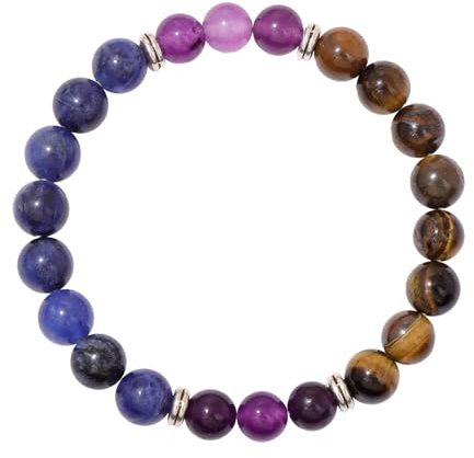 EQLEF Naturstein Armband Damen, Naturstein Armband Tiger Eye Armbands für Frauen und Mädchen