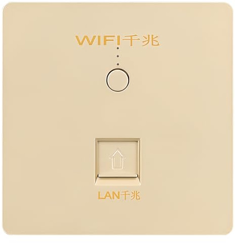 JoWanSome 1000Mbps PoE In-Wall WiFi Router und Repeater, Gold, Panelmontage