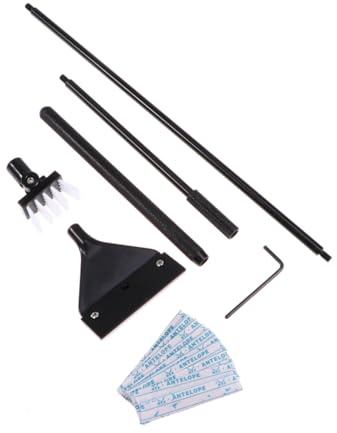 SEWACC Racloir Algues Aquarium Alliage Aluminium Magnésium Brosse Angle Réglable Lame Inoxydable Manche et Réglable pour Nettoyage Réservoir Poisson
