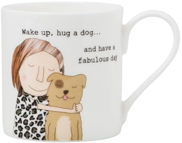 Rosie Made A Thing - Mug - Bone China (Hug a Dog, White)