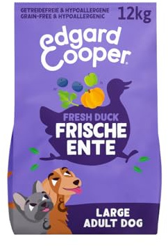 Edgard & Cooper Hundefutter trocken Getreidefrei für Large Adult Hunde (12kg), frische Ente mit extra Glucosamin, Natürliche, hypoallergene Rezeptur, nie Fischmehl