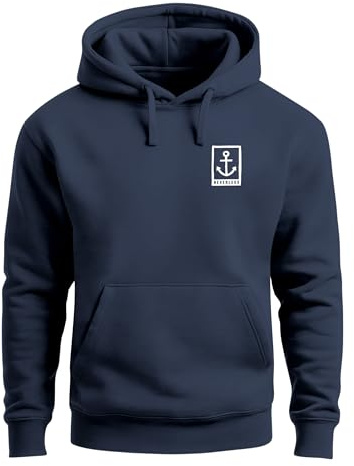 Neverless® Hoodie Herren Anker Logo Maritim Print Aufdruck Motiv Kapuzen-Pullover Männer Fashion Streetstyle