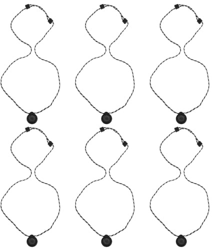 HEMOTON 6pcs Adjustable Mic Hanging Lanyard with Magnetic Necklace Cord for Lavalier Microphone, Nylon and Metal Material, Hands-free Design Suitable for Presentations and Podcast