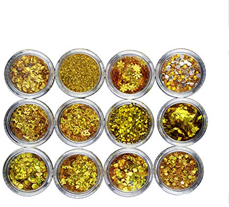 Ghzste Glitzerdekoration für Augen-Make-up, 8 Farben PVC-Pailletten für | 8 Leuchtende Farben, Hochwertiges PVC-Material, Geeignet für Nagellack und UV-Gel, Vielseitig Einsetzbar für Gesichts- und