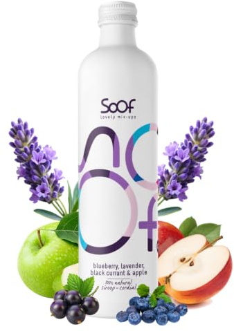 Soof Sirup aus Heidelbeere, Lavendel, Schwarze Johannisbeere & Apfel | Getränkekonzentrat ohne Zusatzstoffe - 100 % natürlich, 0 % Müll - Ideal mit Sprudelwasser oder für Mocktails - 340 ml