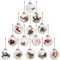 BELLE VOUS Boule de Noel - Boule Sapin de Noel Ronde Transparente Pré-filées en Plastique Décoration de Noel pour Décoration de Sapin, Mariage, Fêtes avec Ficelle en Jute (Lot de 15)