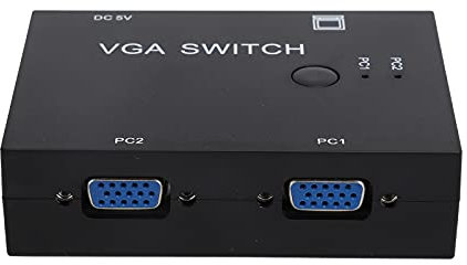 Commutateur VGA D'ordinateur, Commutateur VGA 2 Entrées + 1 Sortie Convertisseur Hôte Multi-ordinateurs 2 Hôtes en 1 écran D'affichage, Prise en Charge de L'affichage VGA, XVGA, SVGA, UXGA et Multi-sy