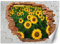 Feeby Fototapete 3D Natur Loch in der Wand Abstrakt 250x175 cm Gelb Vlies Wandtapete Tapeten Wohnzimmer Schlafzimmer Büro Flur Moderne Design Wandbilder Wand Dekoration Blätter Wiese Sonnenblumen