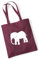 Huuraa Einkaufsbeutel Elefant Silhouette Geschenk 10 Liter Burgundy Baumwolle Elefant Überraschung